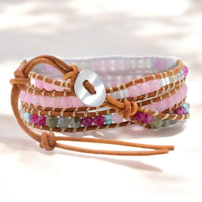 Pulseira de Quartzo Rosa