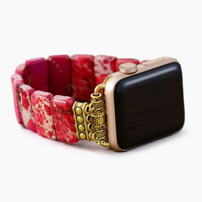 Scarlet Tibetan Jasper Stretch Apple Watch Strap