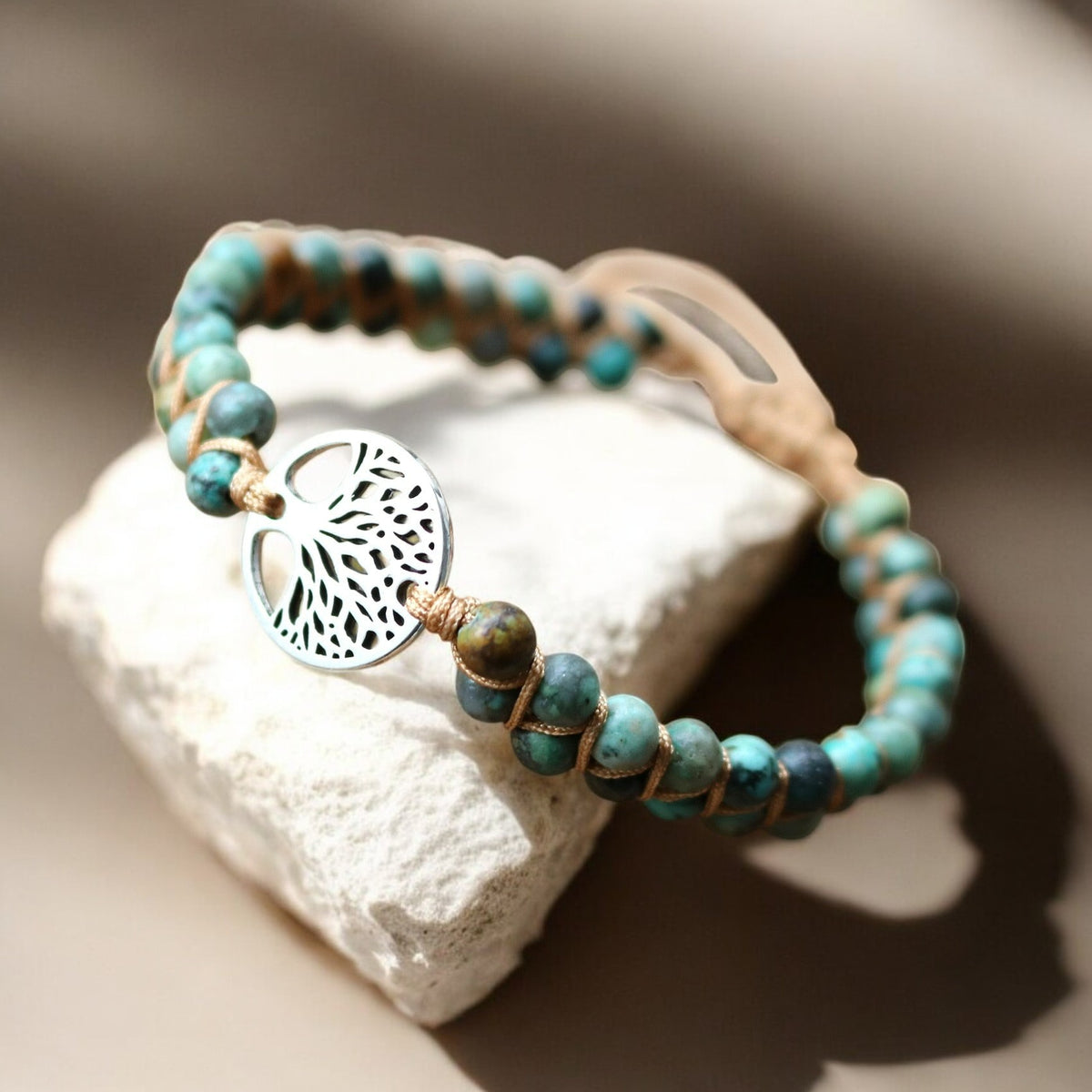 Pulseira Tree of Life em Jaspe Africano