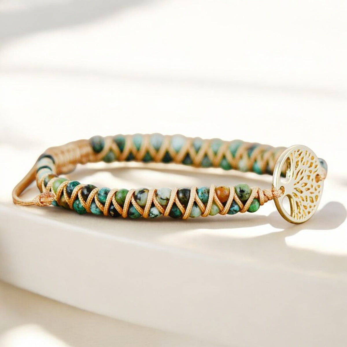 Pulseira Tree of Life em Jaspe Africano