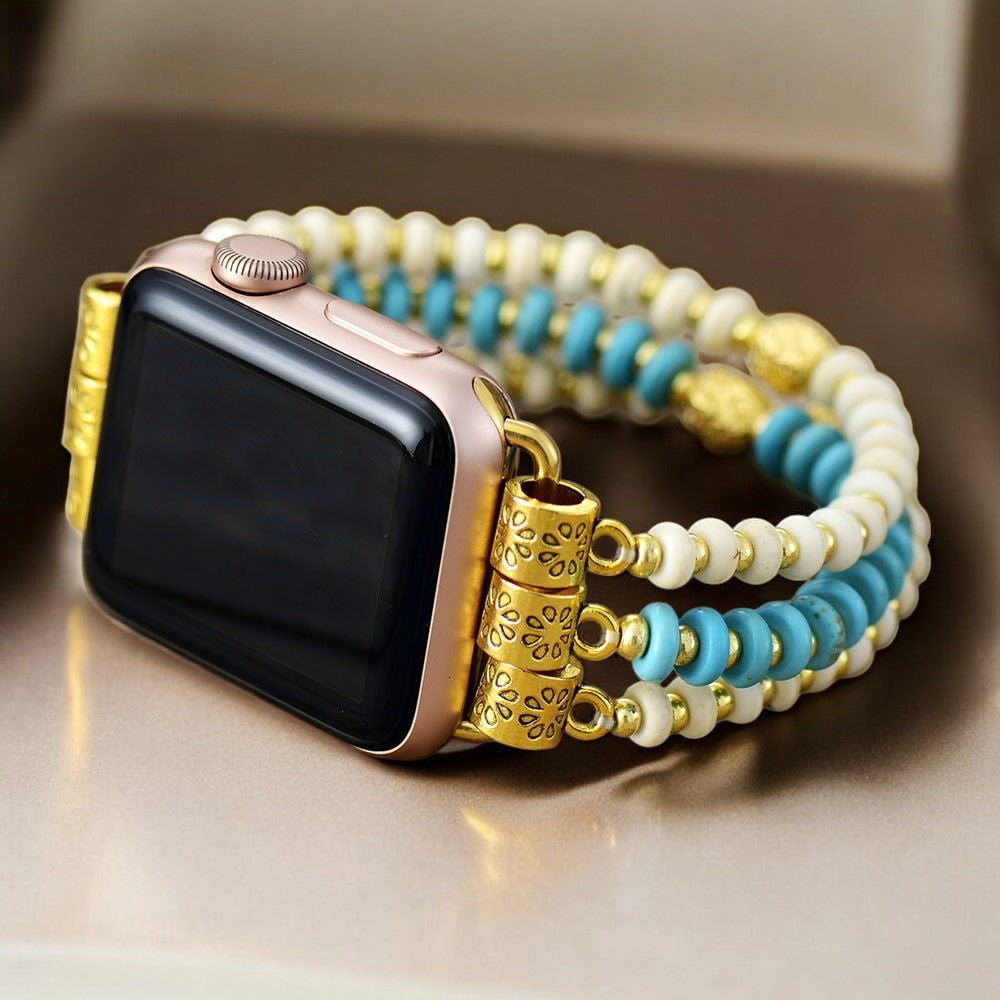 Pulseira elástica Turquesa Howlite para Apple Watch