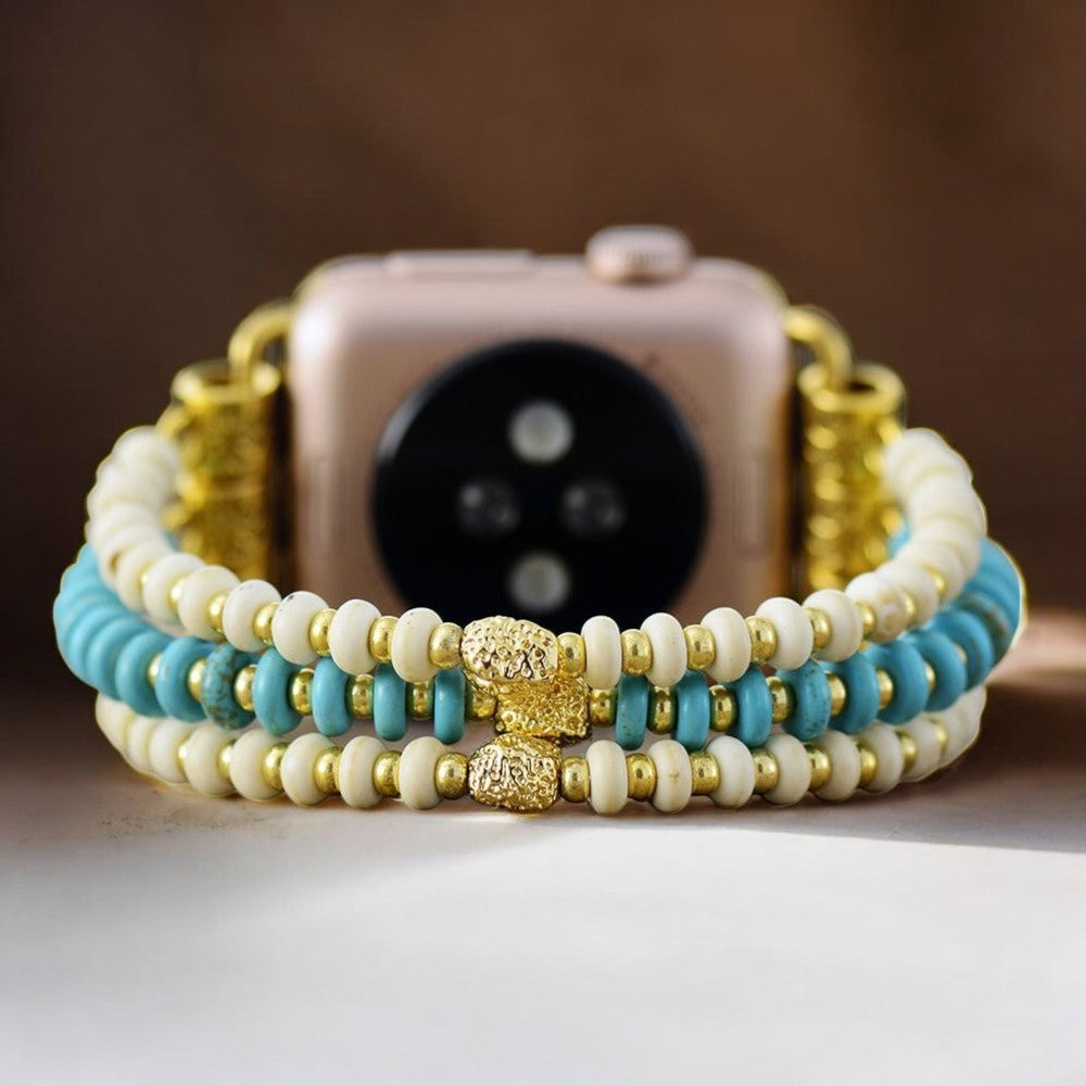 Pulseira elástica Turquesa Howlite para Apple Watch