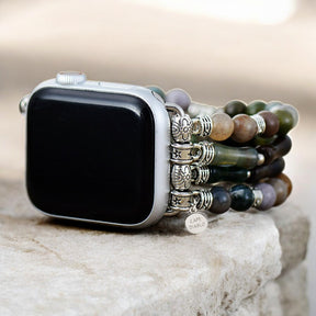 Pulseira vintage de ágata elástica para Apple Watch