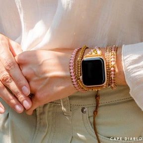 Golden Rose Quartz Apple Watch Strap - Cape Diablo