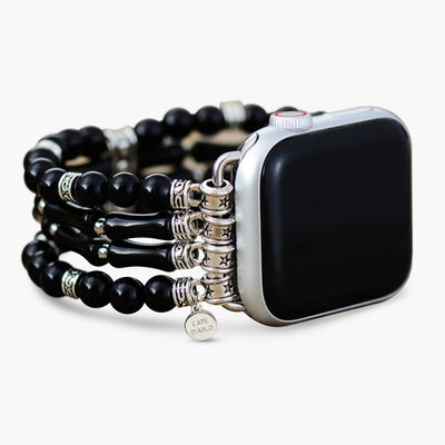 Pulseira elástica de ágata luz da lua para Apple Watch