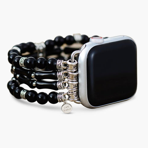 Pulseira elástica de ágata luz da lua para Apple Watch