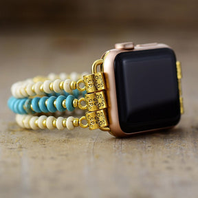 Turquoise Howlite Stretch Apple Watch Strap - Cape Diablo